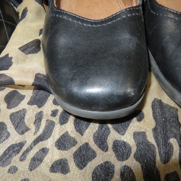 BOGO Life Stride Demi Black Leather Mary Jane Buckle Wedges 8.5 antifatigue - Picture 2 of 12